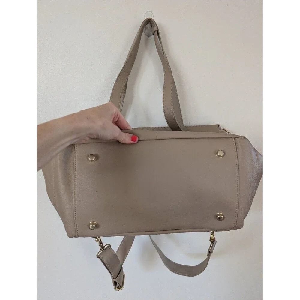 Elkie and Co The Aberdeen Diaper Bag Backpack Beige White Large